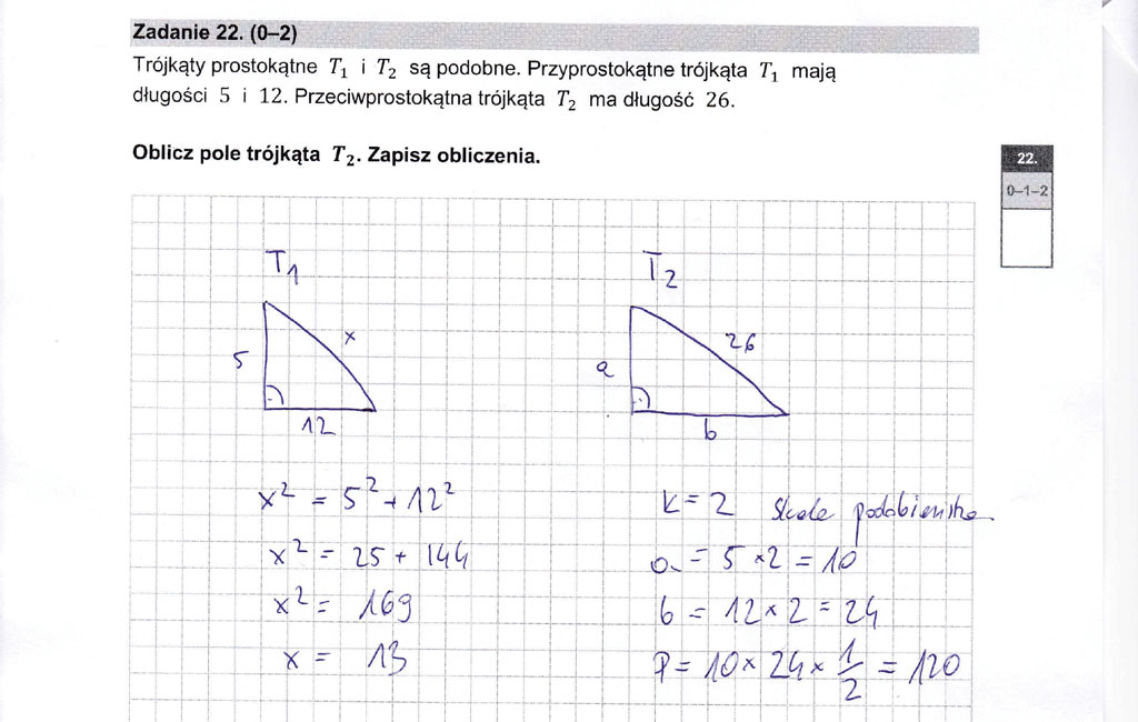 matura 2023 matematyka odpowiedzi zadanie 22